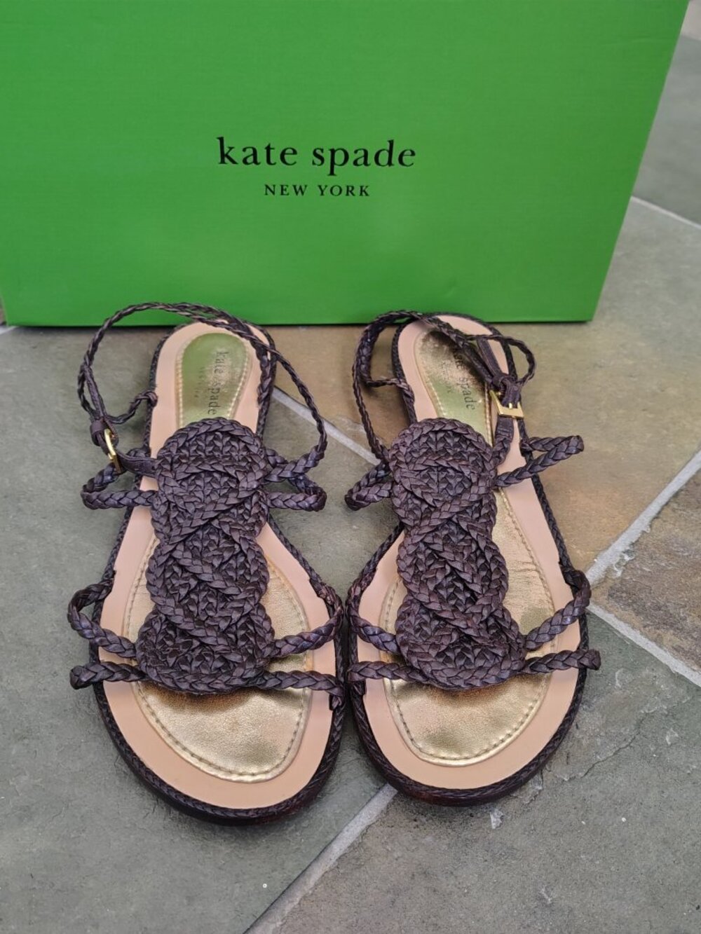 Kate spade Brown Leather Braided Sandals
